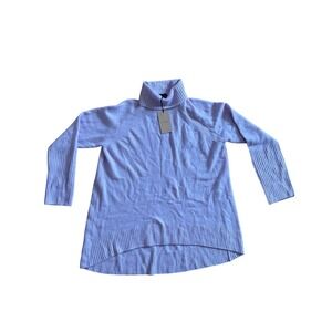 Halogen Cashmere Lilac Purple Turtleneck‎ Sweater High Low Ribbed Hem Size Large